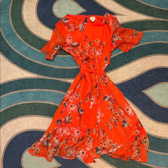 a new day Floral Red Midi Dress - Picture 1 of 4